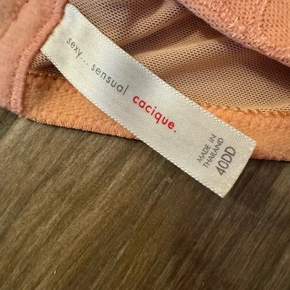 Cacique Lane Bryant Bra size 40DD peach lightly lined Balconette - Picture 2 of 2
